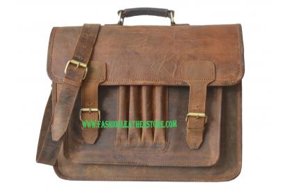Mens Canvas shoulder messenger bag crazy horse leather briefcase travel handbag